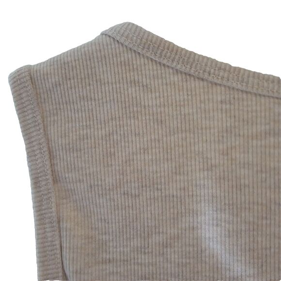 Lush Women's Oatmeal Ribbed Crop Tank Top Shirt Large NWT - Picture 4 of 4